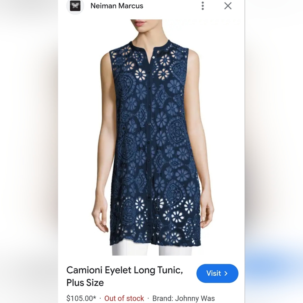 Johnny WasCamioni Eyelet Long Tunic